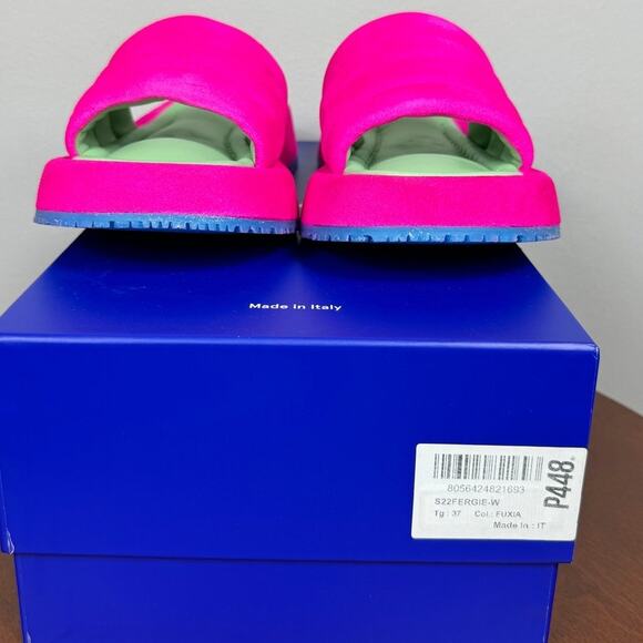 New P448 Fergie Suede Slide Sandals in Fuxia Women's Size EU 37 - Picture 9 of 9